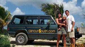 Antony and Leah with the CancunSouth.com car